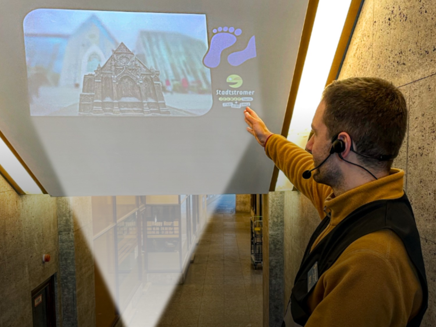 Nachtwächter Leipzig Abendrundgang Projektion